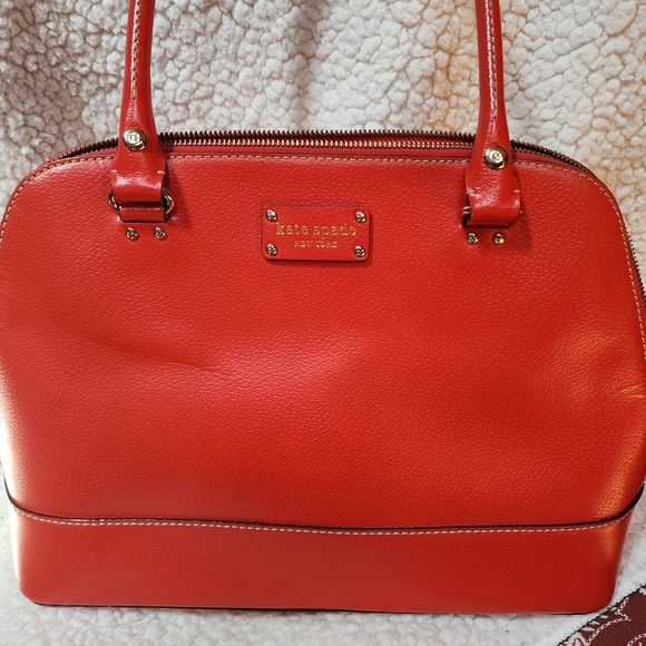 Great Preowned Kate Spade Rachelle Wellesley Red Leather Tote Bag - Picture 2 of 7